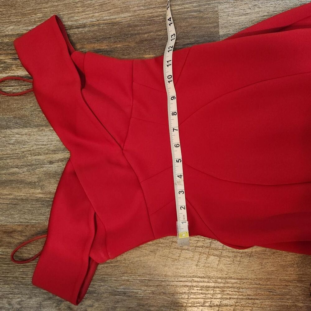 Morgan & Co Women's Red Maxi Formal Trumpet Dress Size 1 - Picture 7 of 8